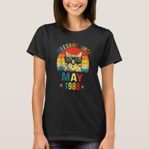 Geweldige sinds mei 1988 34e geboortedag t-shirt
