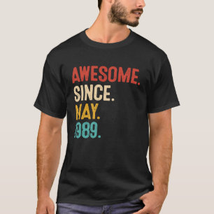 Geweldige sinds mei 1989 34e verjaardag, 34 jaar t-shirt
