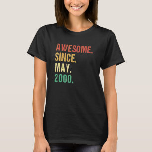 Geweldige sinds mei 2000 22e verjaardag 22 t-shirt