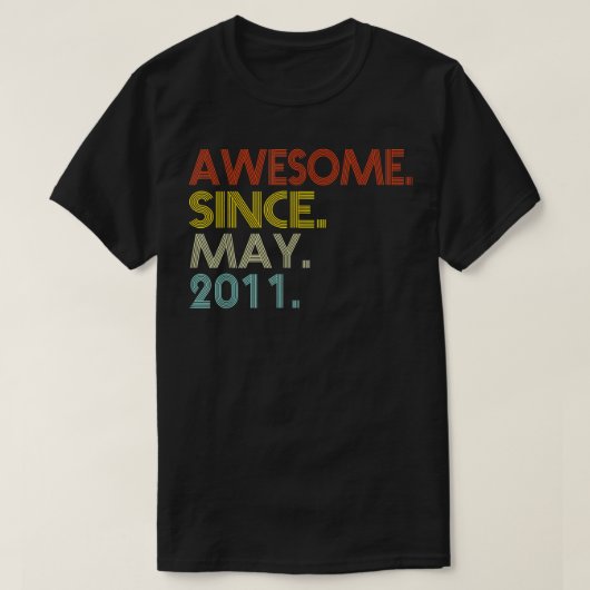 Geweldige sinds mei 2011 elfde verjaardag t-shirt (Design voorkant)