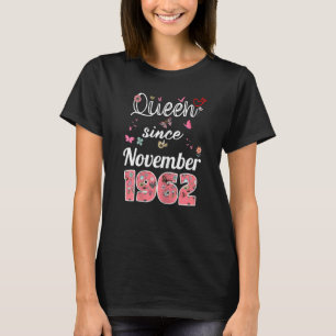 Geweldige sinds november 1962 bloemen 1962 novembe t-shirt
