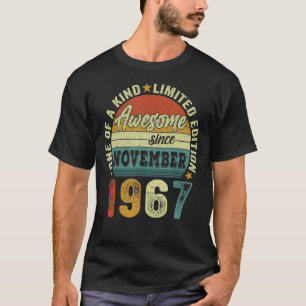 Geweldige sinds november 1967 55 jaar oude jongen t-shirt