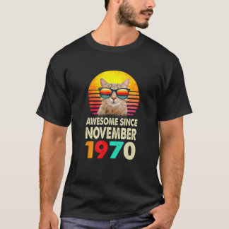 Geweldige sinds november 1970 52e verjaardag van c t-shirt