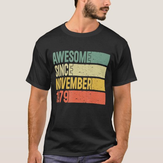 Geweldige sinds november 1979 43 jaar oude geschen t-shirt (Voorkant)