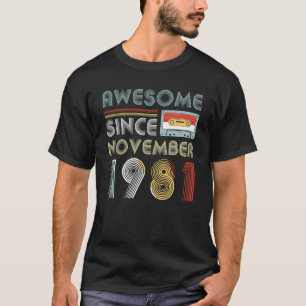 Geweldige sinds november 1981 Vintage op de verjaa T-shirt