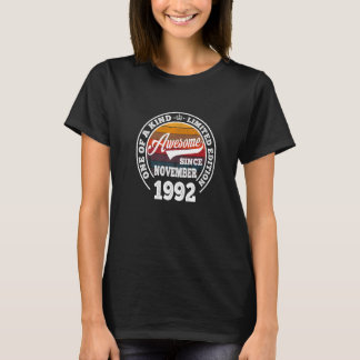 Geweldige sinds november 1992 30e verjaardag 30 ja t-shirt