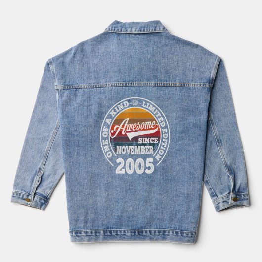 Geweldige sinds november 2005 17e verjaardag 17 ja denim jacket (Achterkant)