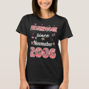 Geweldige sinds november 2006 bloemen 2006 novembe t-shirt