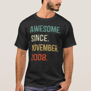 Geweldige sinds november 2008 14e verjaardag 14 ja t-shirt