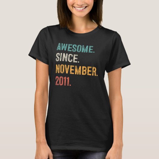 Geweldige sinds november 2011 elfde verjaardag 11 t-shirt (Voorkant)