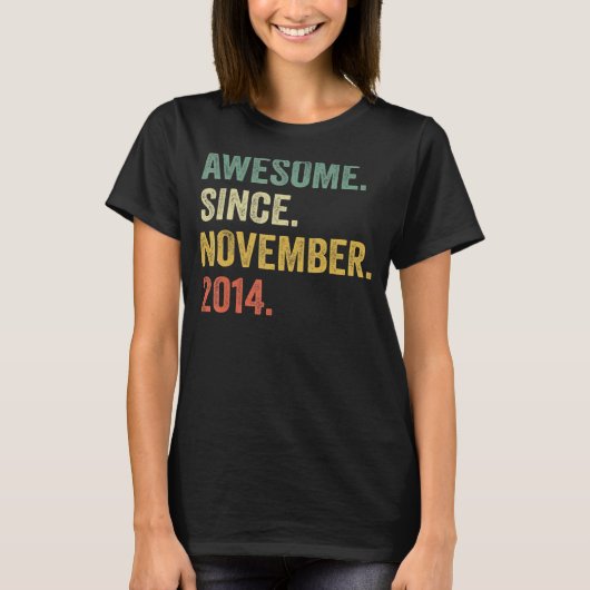Geweldige sinds november 2014 8e verjaardag 8 jaar t-shirt (Voorkant)