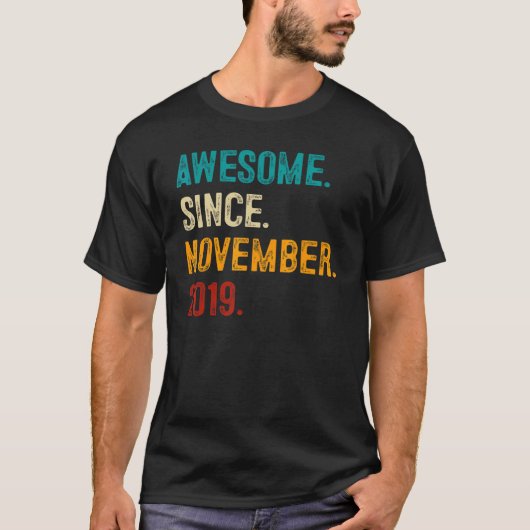 Geweldige sinds november 2019 3e verjaardag 3 jaar t-shirt (Voorkant)