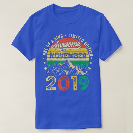 Geweldige sinds november 2019 3e verjaardag 3 jaar t-shirt (Design voorkant)