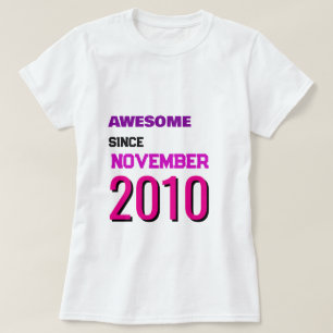 Geweldige sinds november [jaar] Verjaardag T-shirt