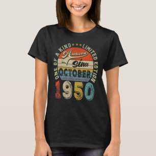 Geweldige sinds oktober 1950 72 jaar Oude 72e gebo T-shirt