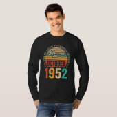Geweldige sinds oktober 1952 70 jaar 70ste geboort t-shirt (Voorkant volledig)