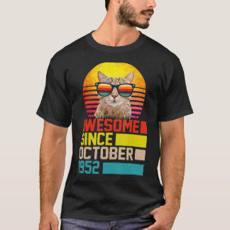 Geweldige sinds oktober 1952 70e verjaardag van ka t-shirt