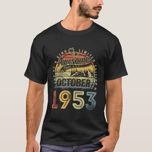 Geweldige sinds oktober 1953 70 70th t-shirt (Voorkant)