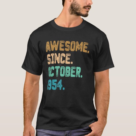 Geweldige sinds oktober 1954  68e verjaardag t-shirt (Voorkant)