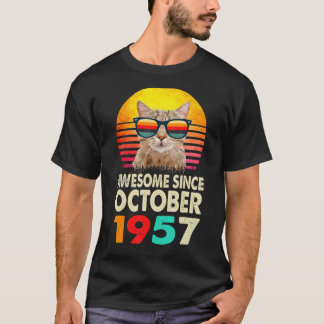 Geweldige sinds oktober 1957 65e verjaardag Kat Vi T-shirt
