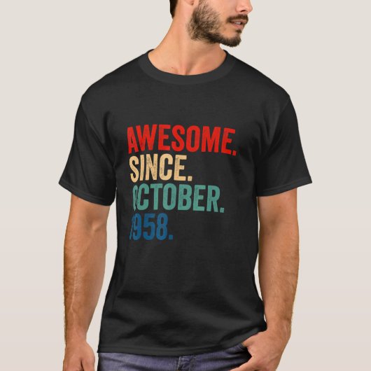 Geweldige sinds oktober 1958 64 jaar oude 64e gebo t-shirt (Voorkant)