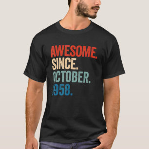 Geweldige sinds oktober 1958 64e verjaardag 64 jaa t-shirt