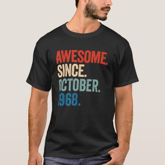 Geweldige sinds oktober 1968 54e verjaardag 54 jaa t-shirt (Voorkant)