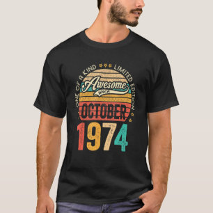 Geweldige sinds oktober 1974 48 jaar 48e geboorte t-shirt