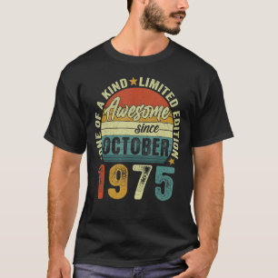 Geweldige sinds oktober 1975 47 jaar oude 47e gebo t-shirt