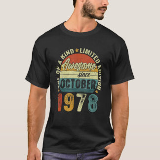 Geweldige sinds oktober 1978 44 jaar oude 44e gebo t-shirt