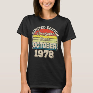 Geweldige sinds oktober 1978 Geboren in oktober Pa T-shirt