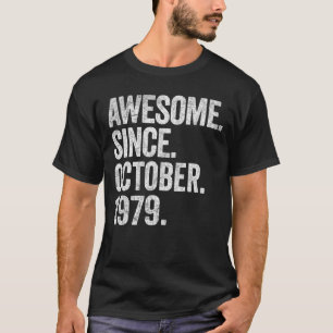 Geweldige sinds oktober 1979 43e verjaardag 43 jaa t-shirt