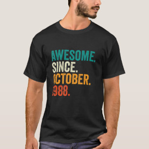 Geweldige sinds oktober 1988 34 jaar oud en 34 jaa t-shirt