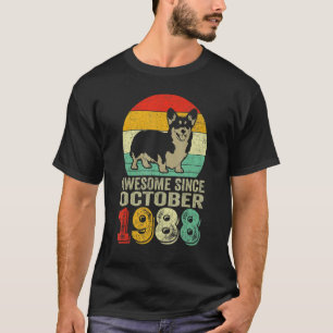 Geweldige sinds oktober 1988 34e verjaardag Dog T-shirt