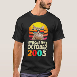 Geweldige sinds oktober 2005 17e verjaardag Cat Vi T-shirt