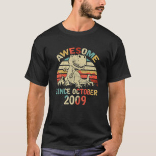 Geweldige sinds OKTOBER 2009 11St Dinosaur Birthda T-shirt