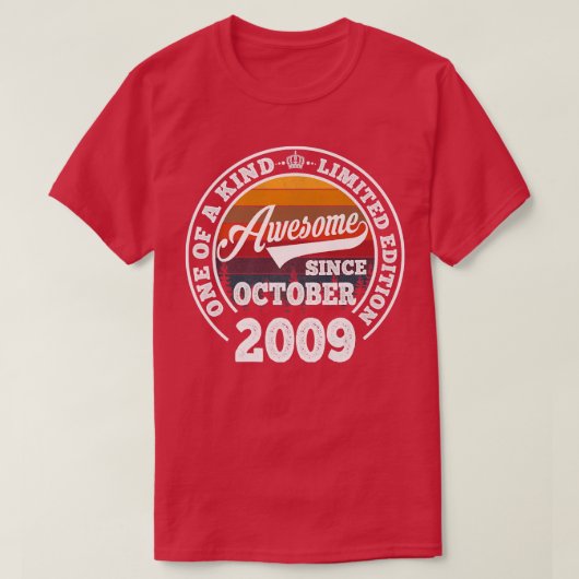 Geweldige sinds oktober 2009 13e verjaardag Gift 1 T-shirt (Design voorkant)