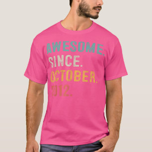 Geweldige sinds oktober 2012 10e verjaardag cadeau t-shirt