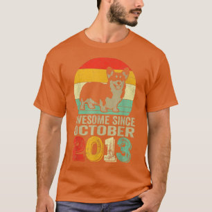 Geweldige sinds oktober 2013 9e verjaardag van de t-shirt