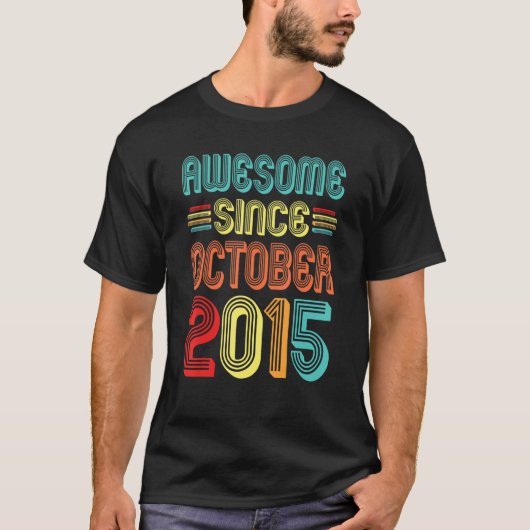 Geweldige sinds oktober 2014 Retro 8 jaar oud 8th T-shirt (Voorkant)