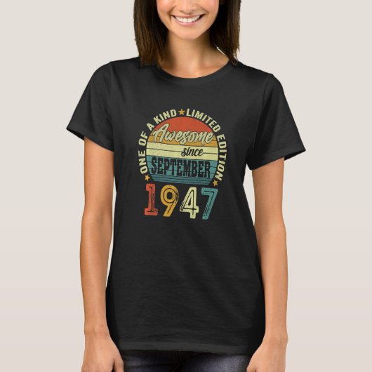 Geweldige sinds september 1947 75 jaar oud 75e BDa T-shirt (Voorkant)