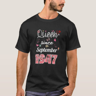 Geweldige sinds september 1947 bloemen 1947 septem t-shirt