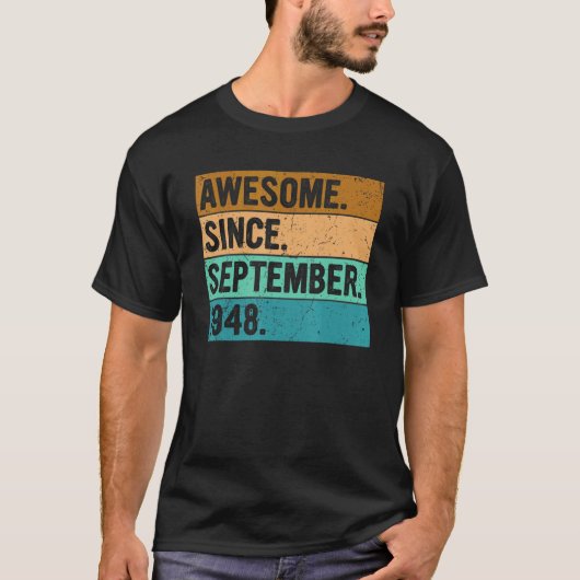 Geweldige sinds september 1948 74 jaar oud 74e str t-shirt (Voorkant)