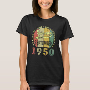 Geweldige sinds september 1950 72 jaar oud 72e str t-shirt
