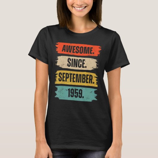Geweldige sinds september 1959 63 jaar oud 63e str t-shirt (Voorkant)