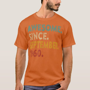 Geweldige sinds september 1960 62 jaar oud 62 jaar t-shirt