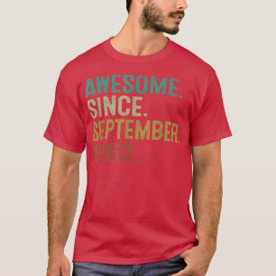 Geweldige sinds september 1962 60e verjaardag t-shirt