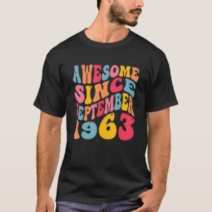 Geweldige sinds september 1963 59 jaar Retro 59th T-shirt