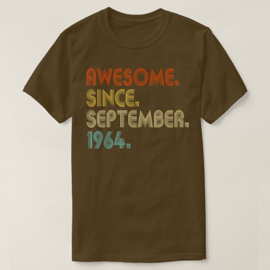 Geweldige sinds september 1964  58e verjaardag t-shirt (Design voorkant)