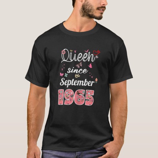 Geweldige sinds september 1965 bloemen 1965 septem t-shirt (Voorkant)